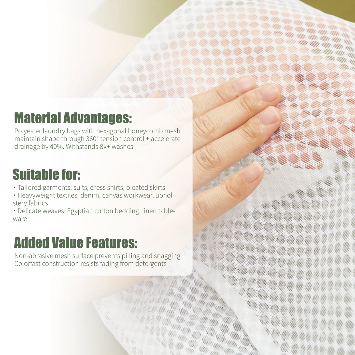 4PC 3D Mesh Laundry Bags with Hanging Handles