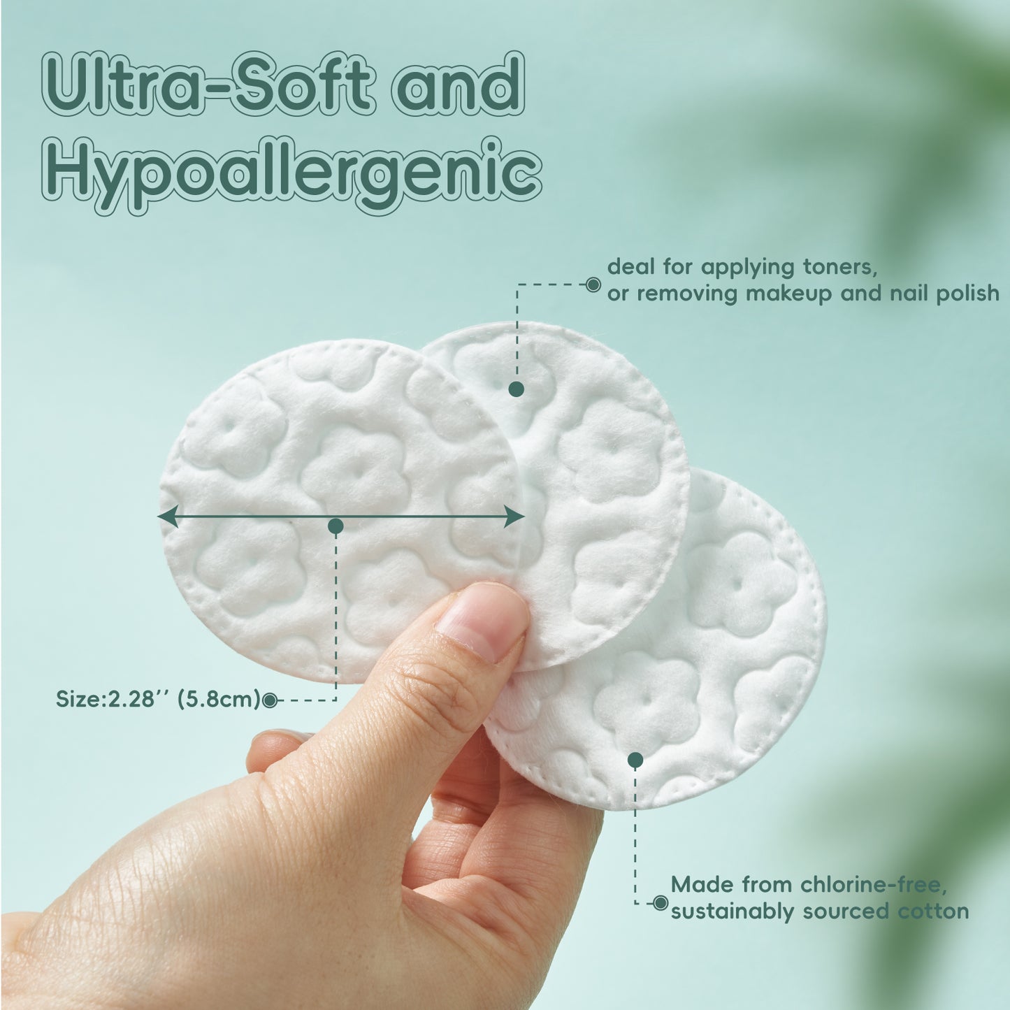 GWT Premium Cotton Rounds - Ultra-Soft, Lint-Free, and Highly Absorbent Cotton Pads for Skincare, Makeup Removal, and Gentle Cleansing - Perfect for Daily Use