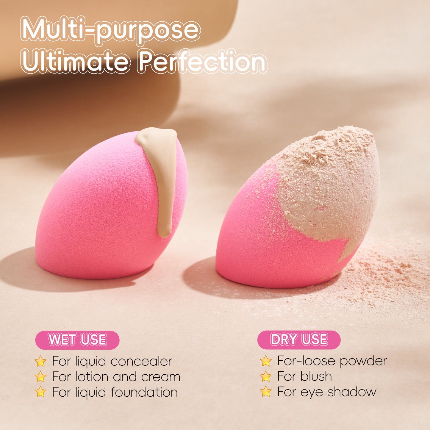 GWT Makeup Sponge Set, 6 Pack – Latex-Free Beauty Blenders for Liquid, Cream, and Powder – High-Definition, Super Soft Wonder Sponges for Flawless Application – Multi-Colored, Ideal for All Skin Types