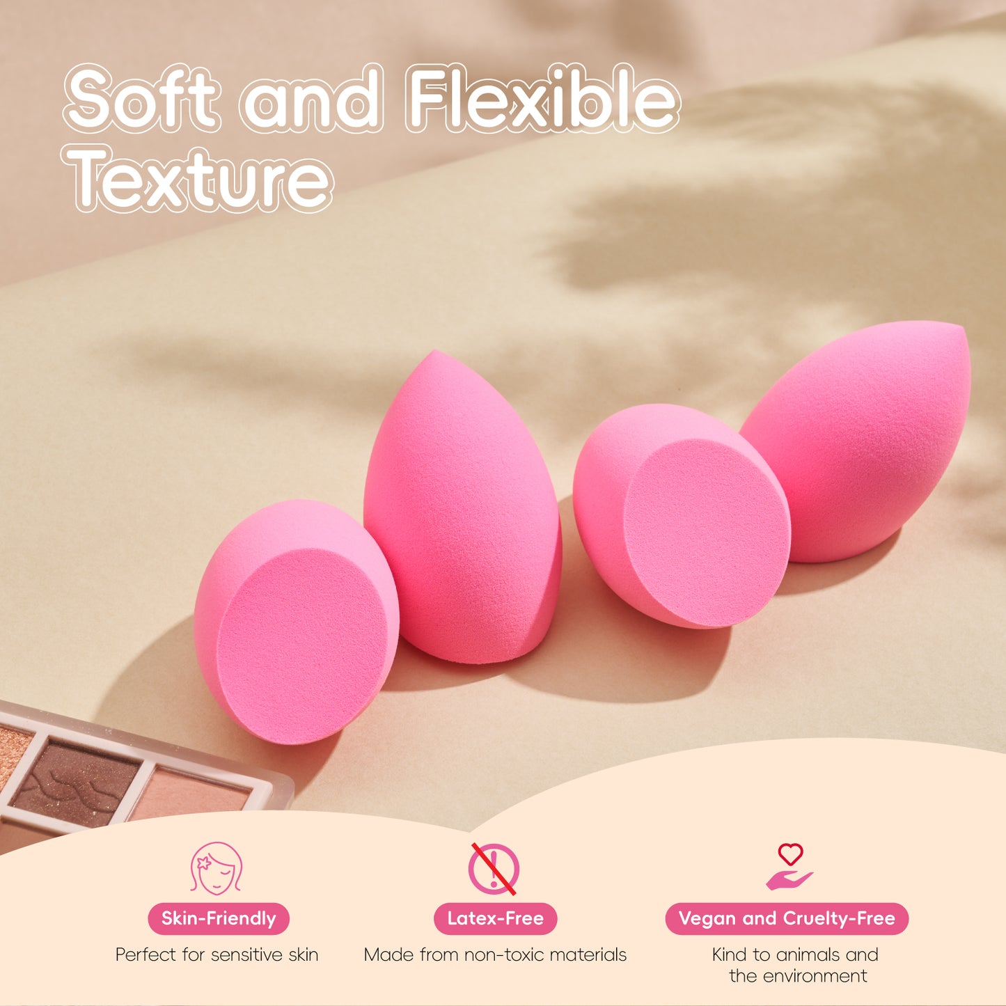 GWT Makeup Sponge Set, 6 Pack – Latex-Free Beauty Blenders for Liquid, Cream, and Powder – High-Definition, Super Soft Wonder Sponges for Flawless Application – Multi-Colored, Ideal for All Skin Types