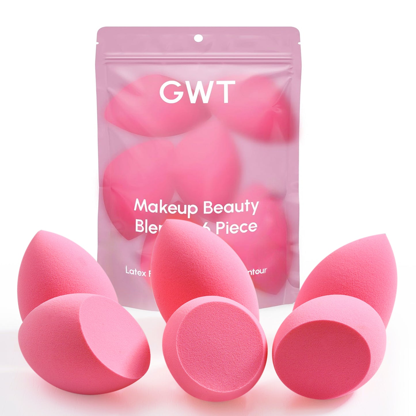 GWT Makeup Sponge Set, 6 Pack – Latex-Free Beauty Blenders for Liquid, Cream, and Powder – High-Definition, Super Soft Wonder Sponges for Flawless Application – Multi-Colored, Ideal for All Skin Types