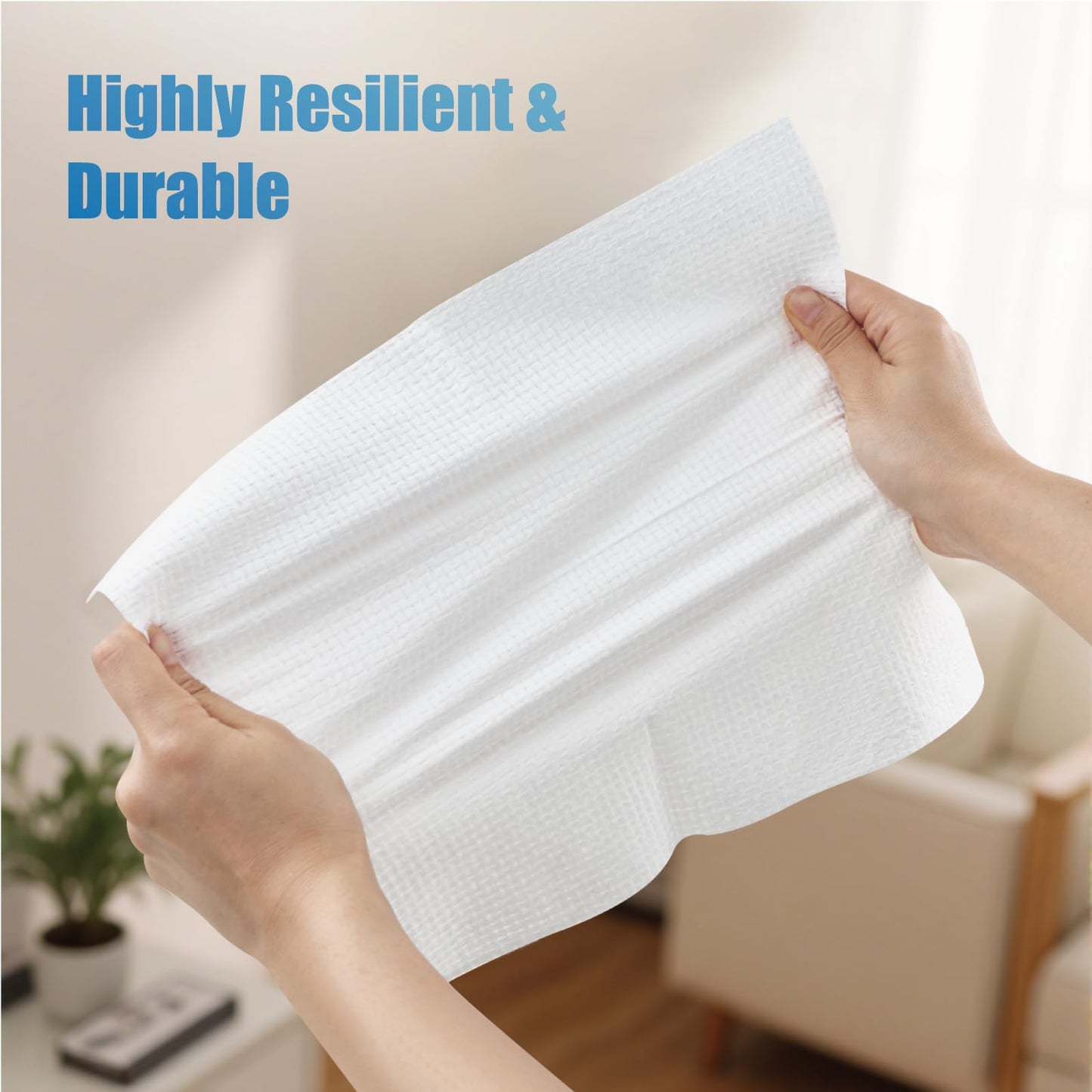 GWT Clean Disposable Face Towels, Biodegradable & Lint-Free Dry Wipes, Remove Makeup, For Sensitive Skin, Thick & Soft, 10" x 12" Large Size Towels, 50CT