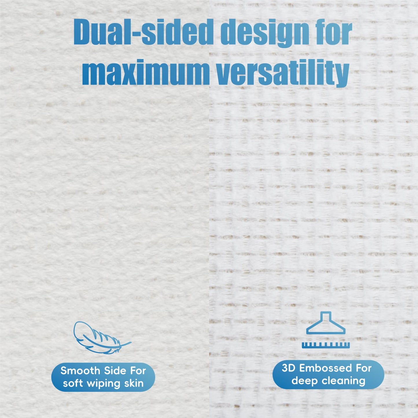 GWT Clean Disposable Face Towels, Biodegradable & Lint-Free Dry Wipes, Remove Makeup, For Sensitive Skin, Thick & Soft, 10" x 12" Large Size Towels, 50CT