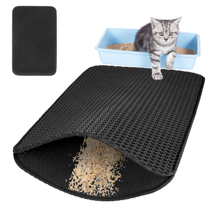 GWT Waterproof Cat Litter Trapper Mat, Double Layer Honeycomb Design, EVA Mat for Cat Litter Scatter Control