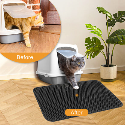 GWT Waterproof Cat Litter Trapper Mat, Double Layer Honeycomb Design, EVA Mat for Cat Litter Scatter Control