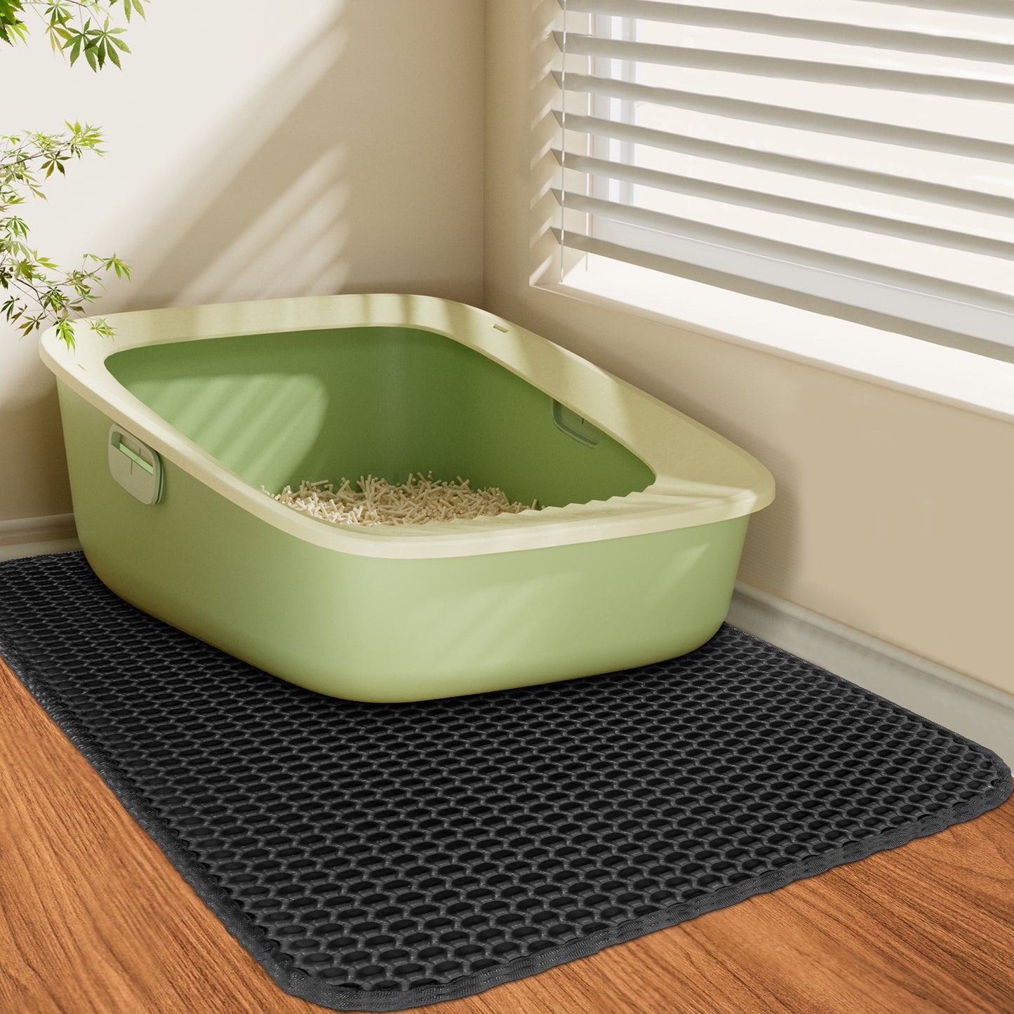 GWT Waterproof Cat Litter Trapper Mat, Double Layer Honeycomb Design, EVA Mat for Cat Litter Scatter Control